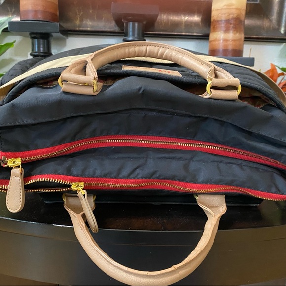 Maman New York Black Quilted Tote Baby Bag with Tan Straps - Picture 7 of 14